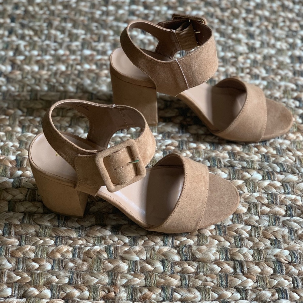 Open Toe Chunky Block Heel with Buckle - Picture 3 of 7